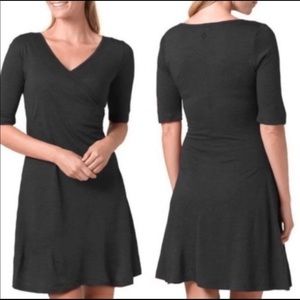 Prana Nadia Wrap Dress Wool Gray Extra Small XS
